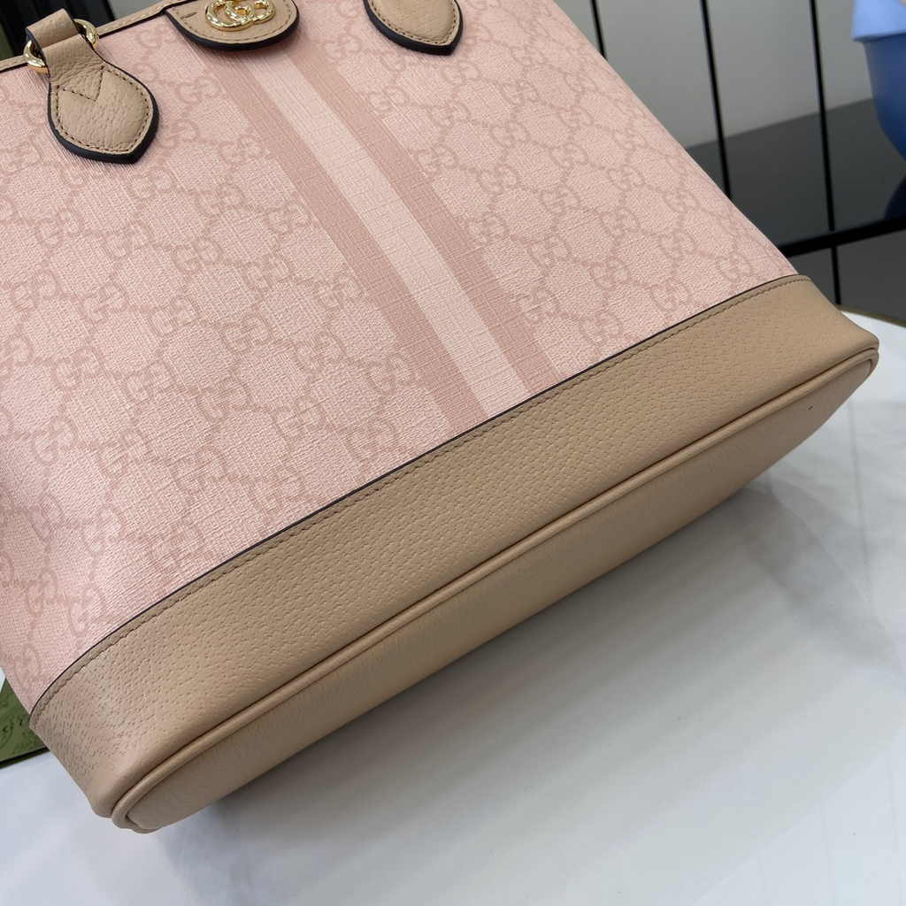Gucci Ophidia small tote bag 765043 in pink leather