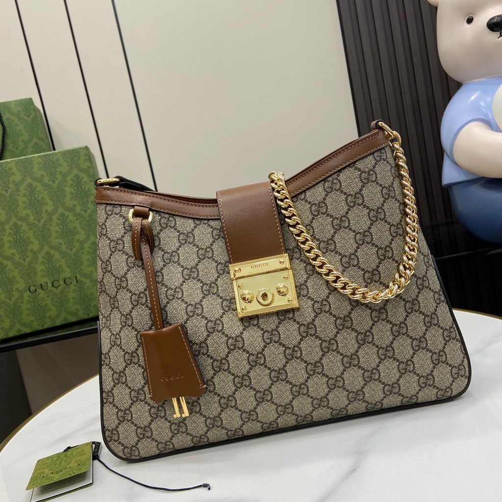 Gucci Padlock GG medium shoulder bag 795113 in brown leather