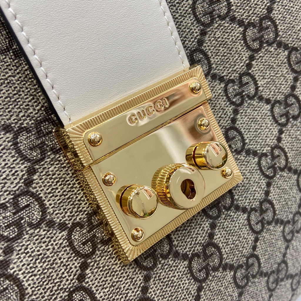 Gucci Padlock GG medium shoulder bag 795113 in white leather