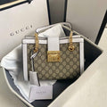 Gucci Padlock small GG shoulder bag 498156 white leather