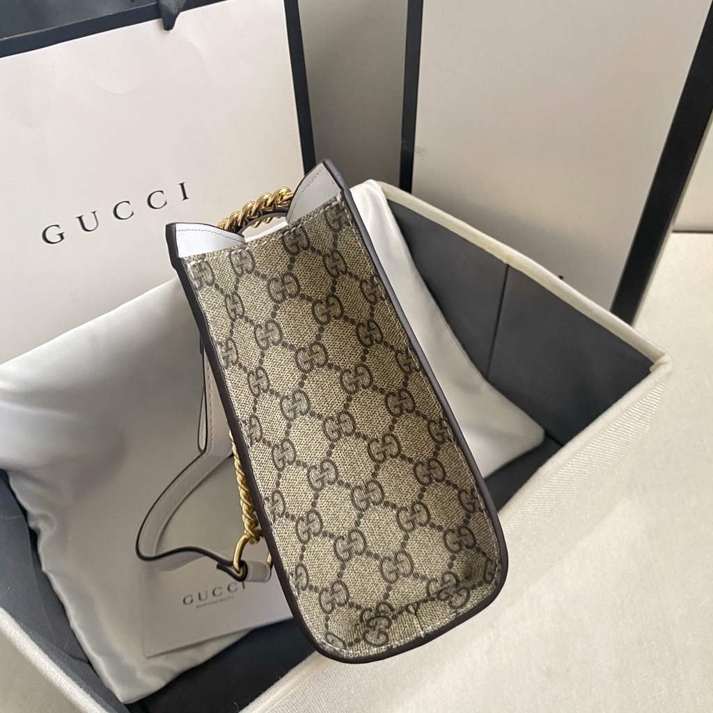 Gucci Padlock small GG shoulder bag 498156 white leather