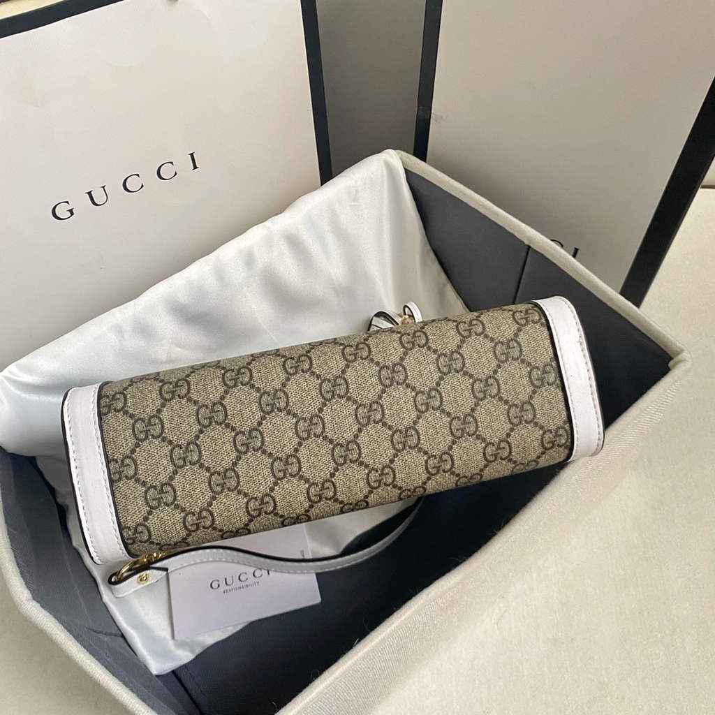 Gucci Padlock small GG shoulder bag 498156 white leather