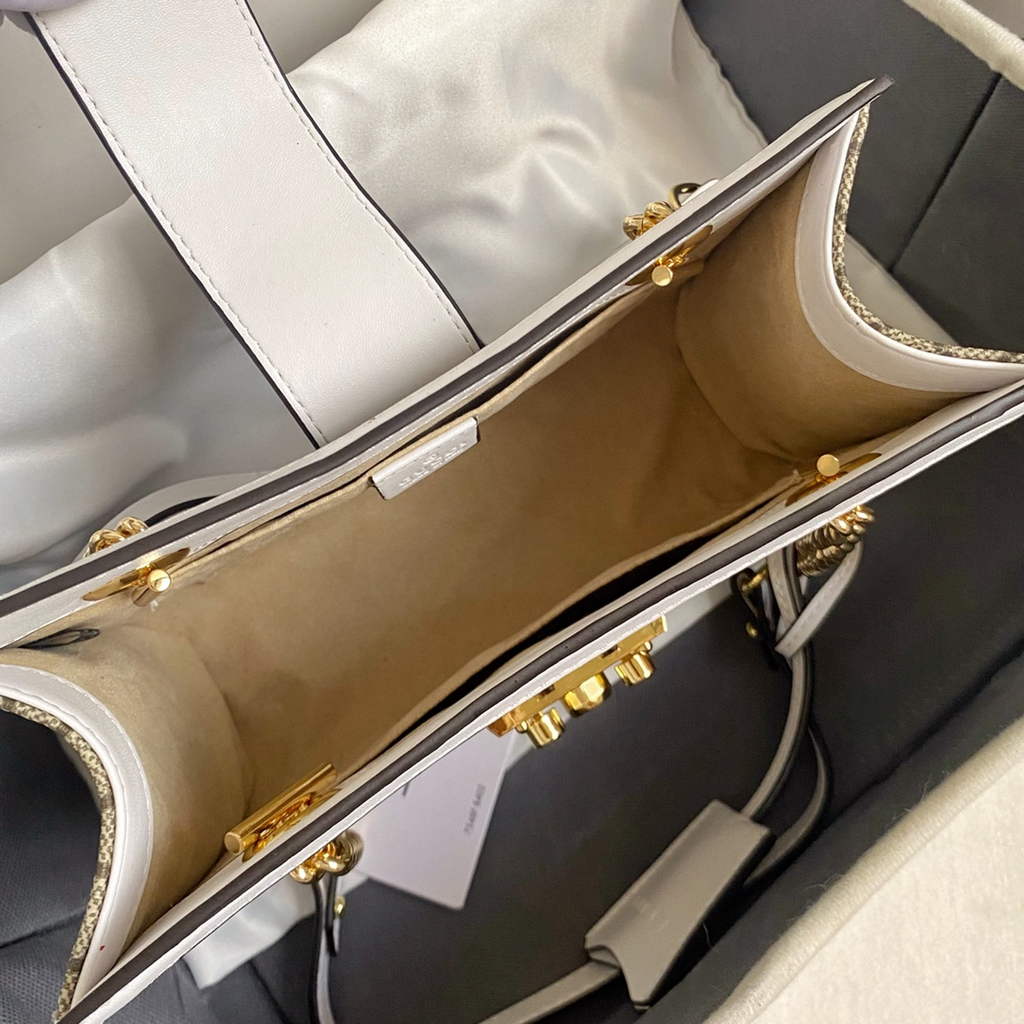 Gucci Padlock small GG shoulder bag 498156 white leather