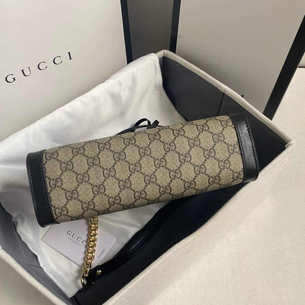 Gucci Padlock small GG shoulder bag 498156 Black leather