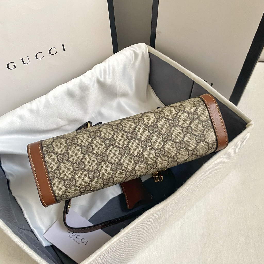 Gucci Padlock small GG shoulder bag 498156 Bronw leather