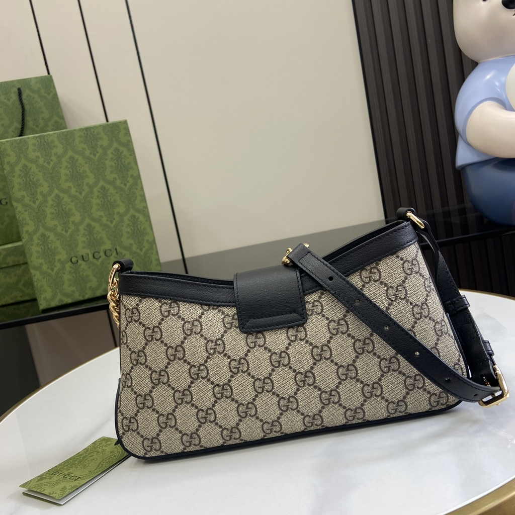 Gucci Padlock small shoulder bag 811705 in black leather
