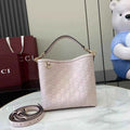 Gucci GG Emblem small bucket bag 815118 in Light Pink leather