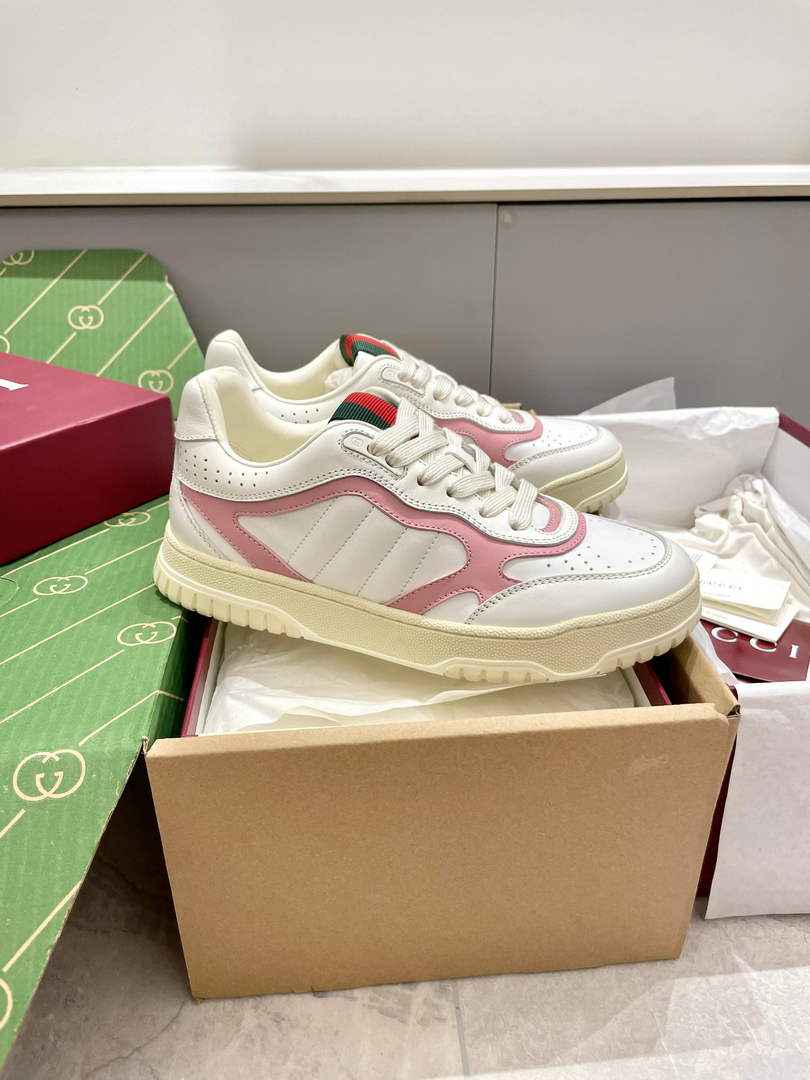 Gucci Re-Web sneaker 786186 White Pink leather - Default Title - View 1