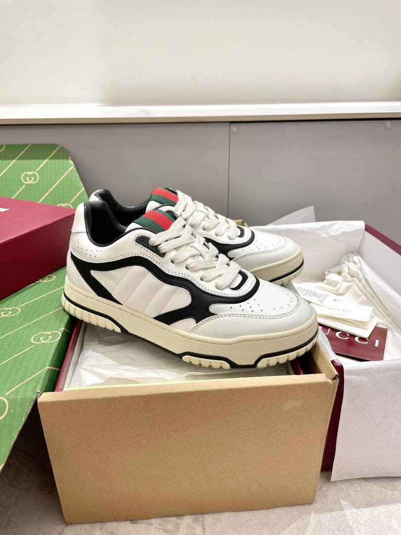 Gucci Re-Web sneaker 786186 White Black leather - Default Title - View 1