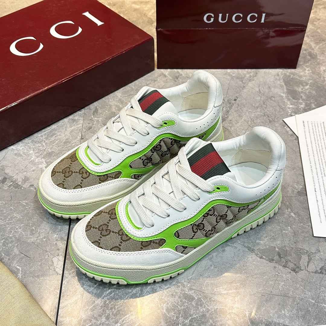 Gucci Re-Web sneaker ‎787476 Green and ebony Original GG canvas - Default Title - View 1