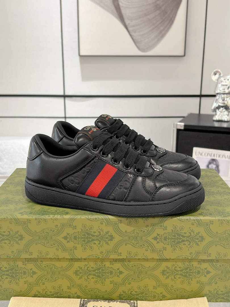 Gucci Screener sneaker ‎798785 Black leather - Default Title - View 1