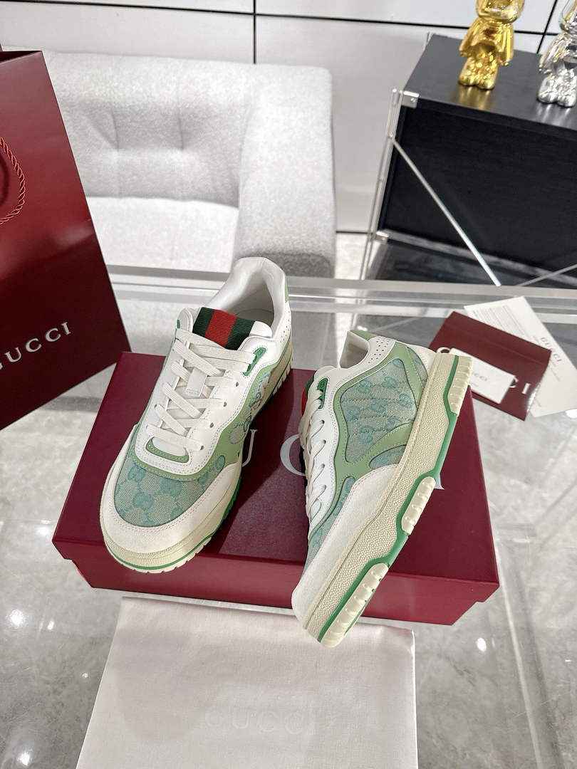 Gucci Re-Web sneaker ‎807057 Green and ebony Original GG canvas - Default Title - View 1