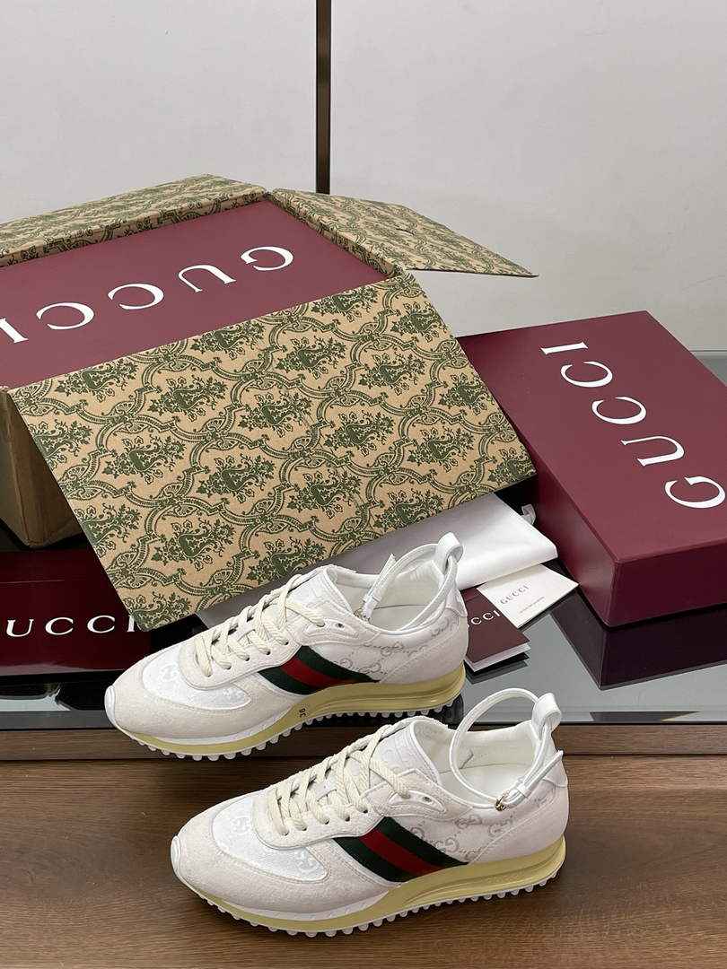 Women's Gucci Re-Motion sneaker ‎832918 White GG nylon - Default Title - View 1