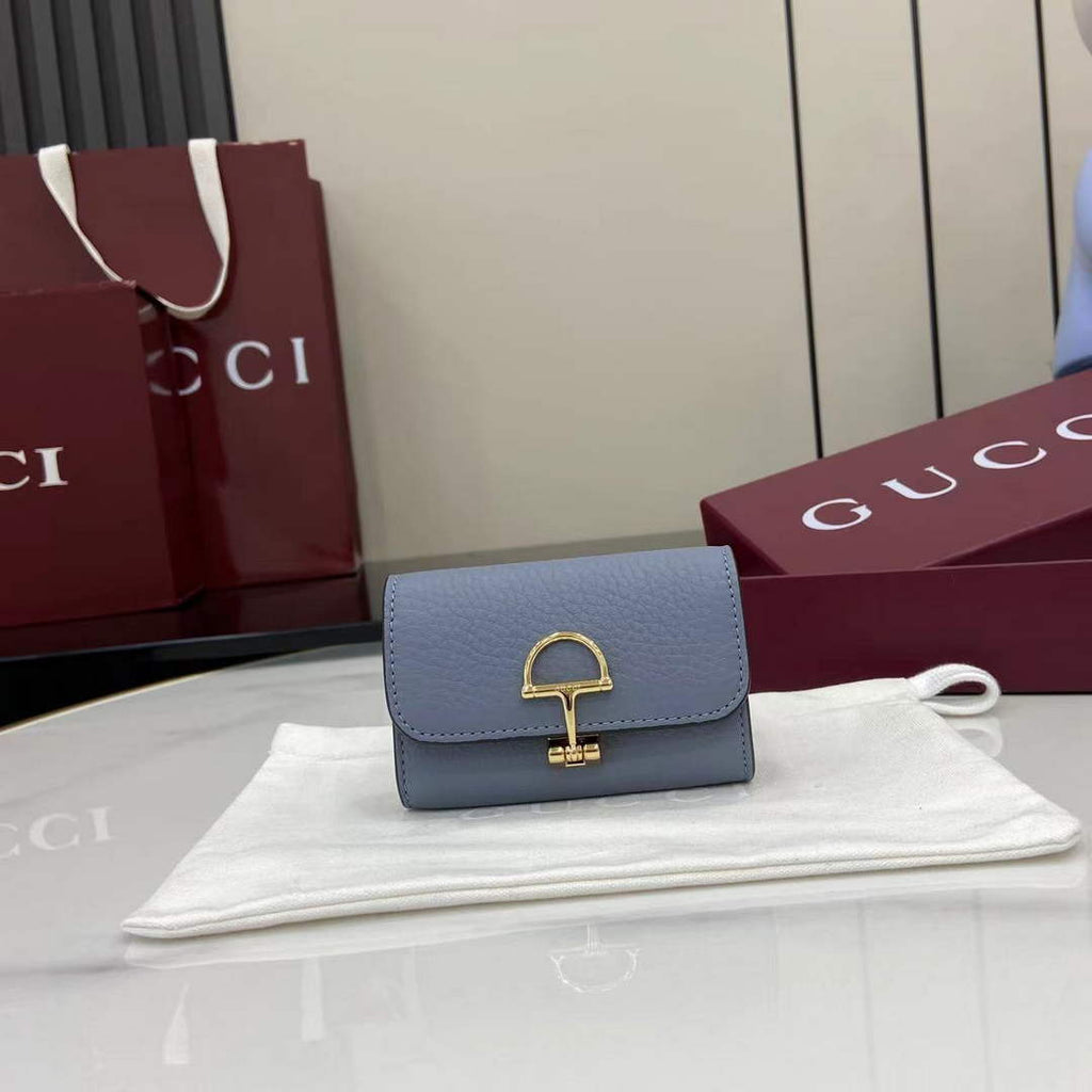 Gucci Softbit card case 828148 in Blue leather