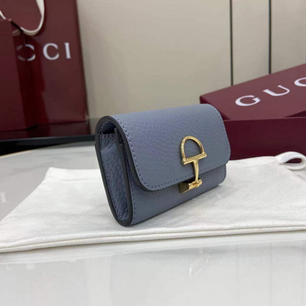 Gucci Softbit card case 828148 in Blue leather