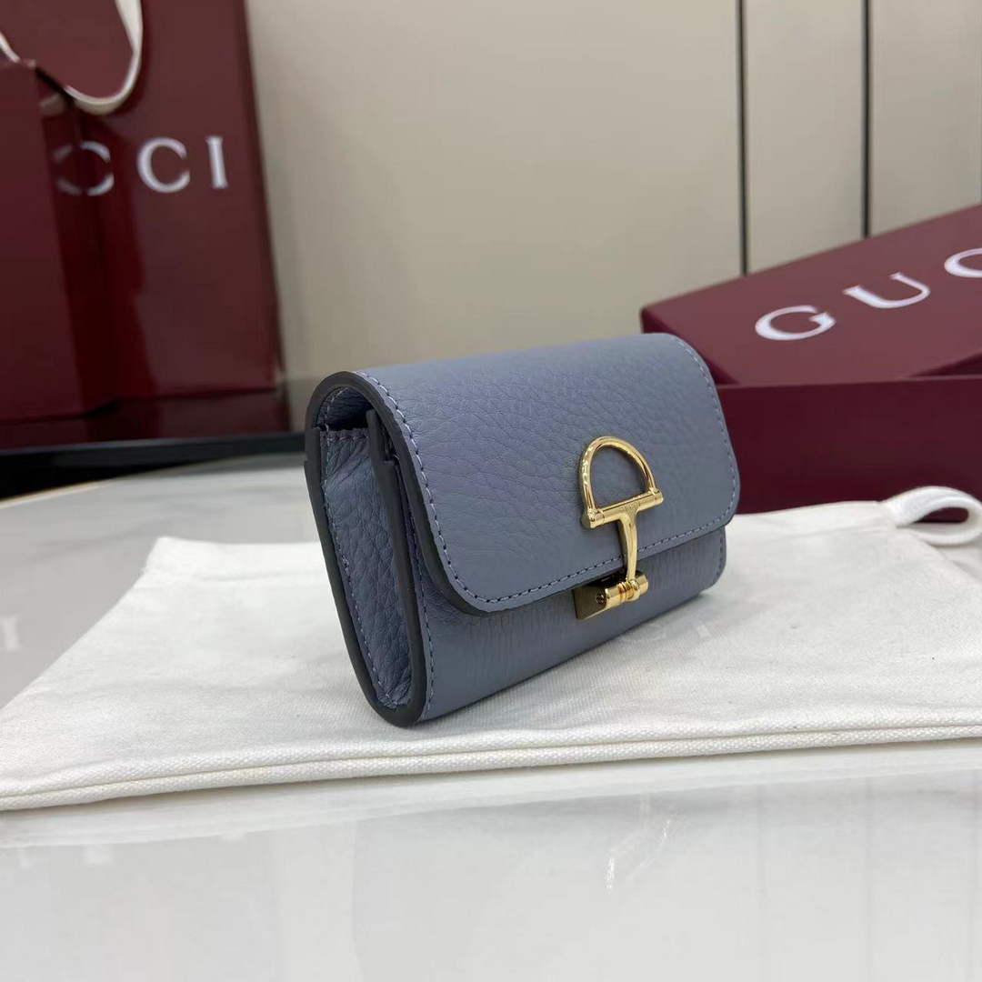 Gucci Softbit card case 828148 in Blue leather
