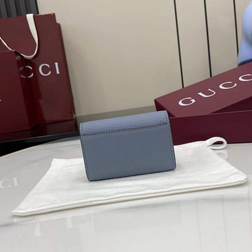 Gucci Softbit card case 828148 in Blue leather