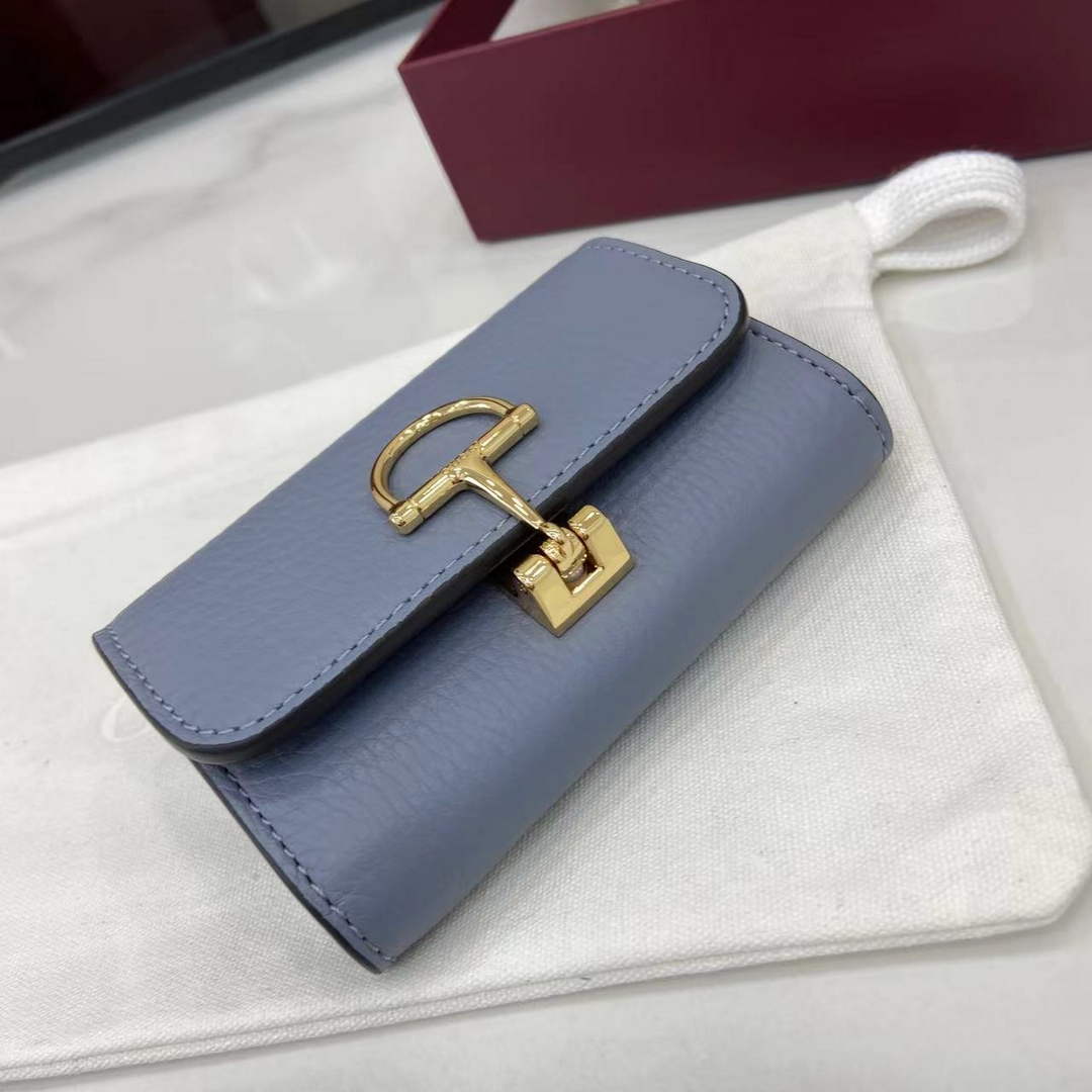 Gucci Softbit card case 828148 in Blue leather