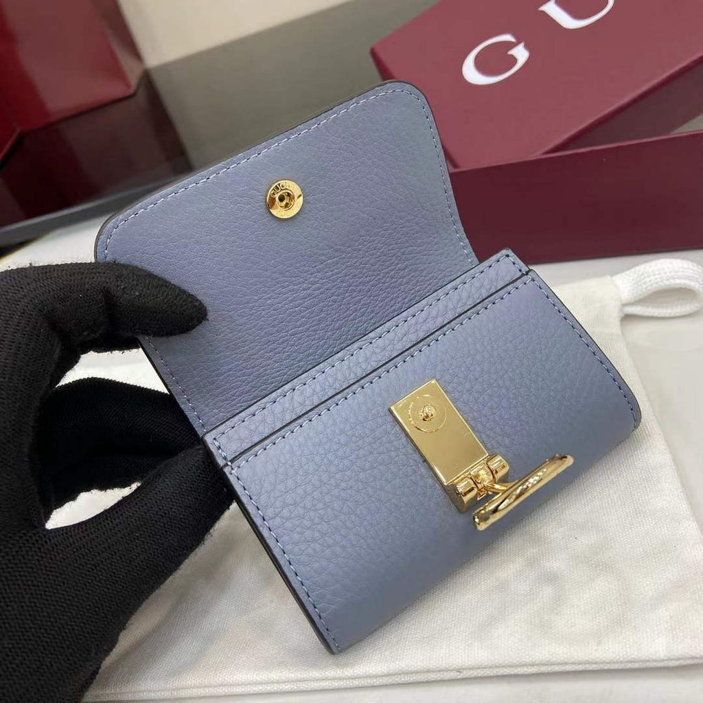 Gucci Softbit card case 828148 in Blue leather