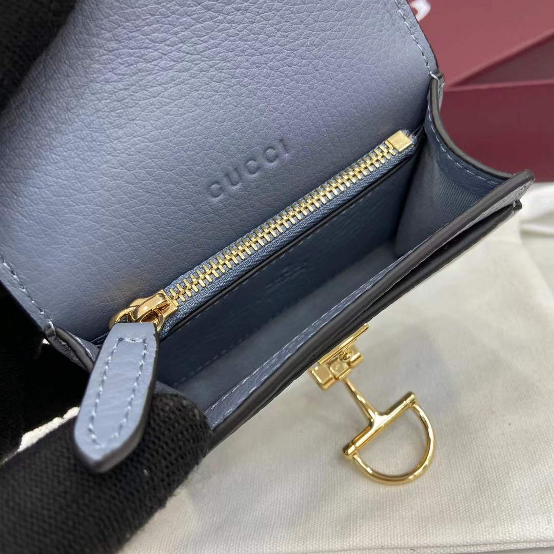 Gucci Softbit card case 828148 in Blue leather