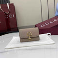 Gucci Softbit card case 828148 in Taupe leather