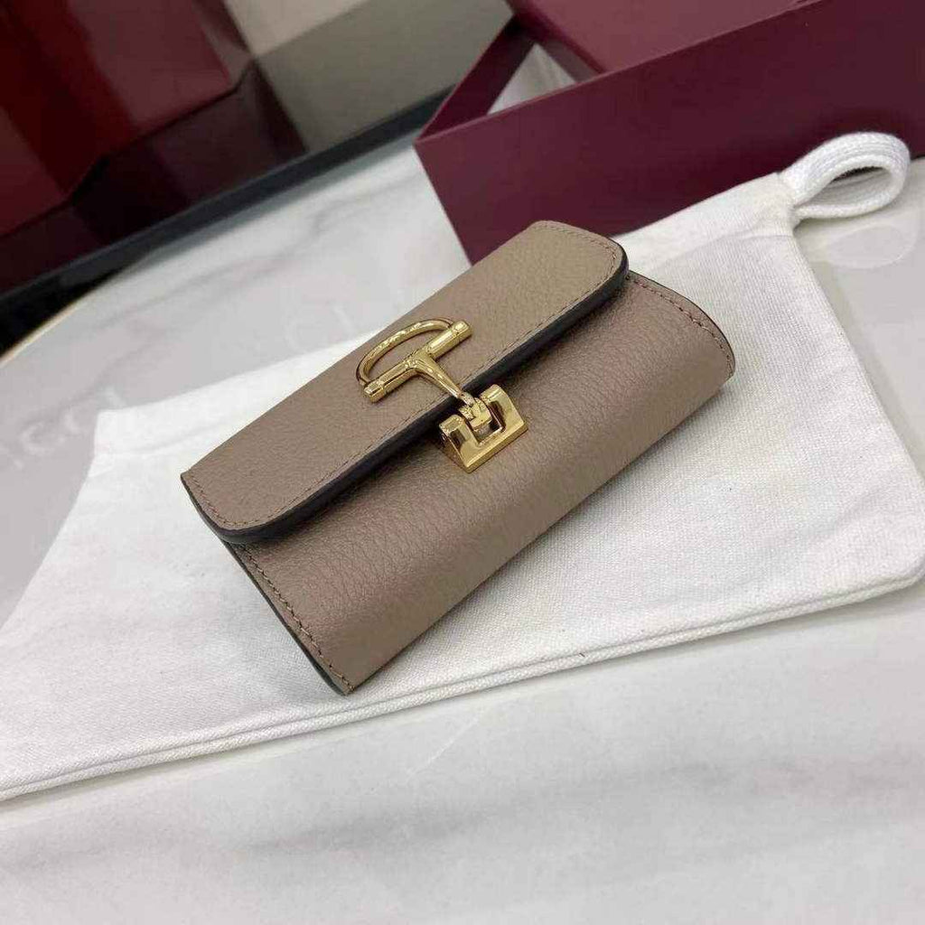 Gucci Softbit card case 828148 in Taupe leather