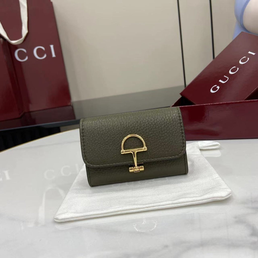 Gucci Softbit card case 828148 in Green leather