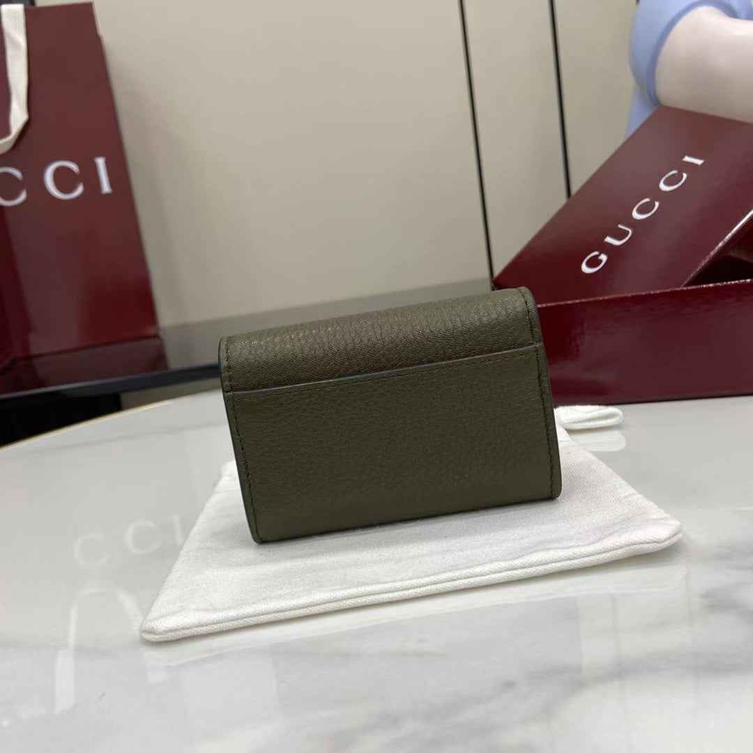 Gucci Softbit card case 828148 in Green leather
