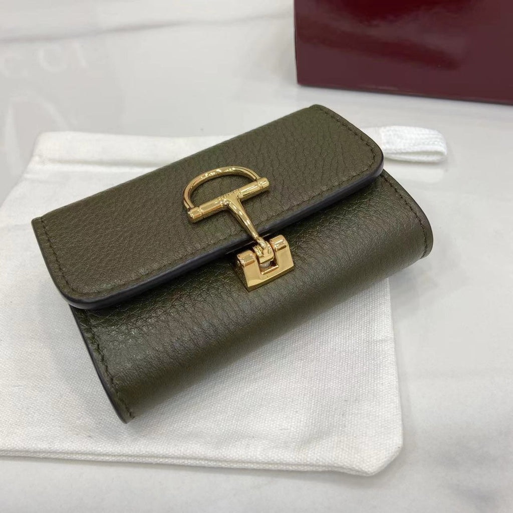 Gucci Softbit card case 828148 in Green leather