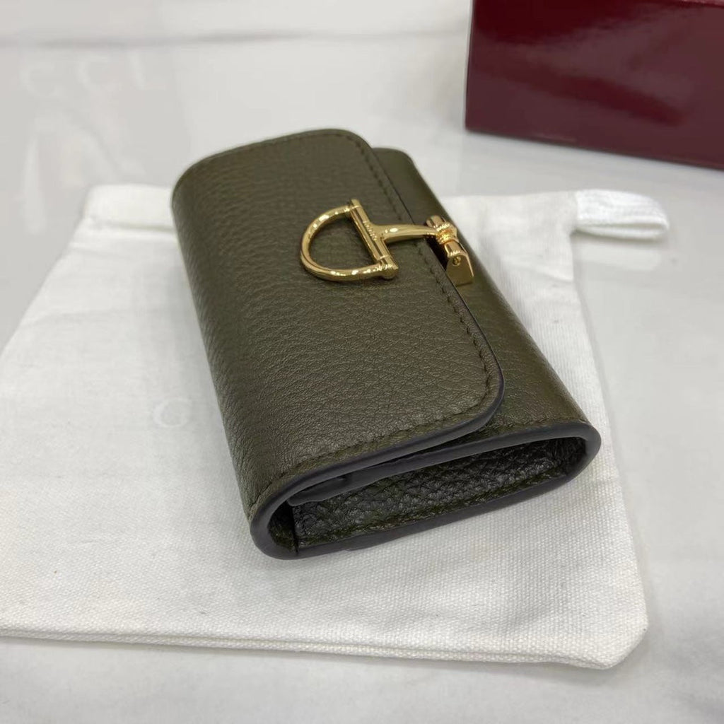Gucci Softbit card case 828148 in Green leather