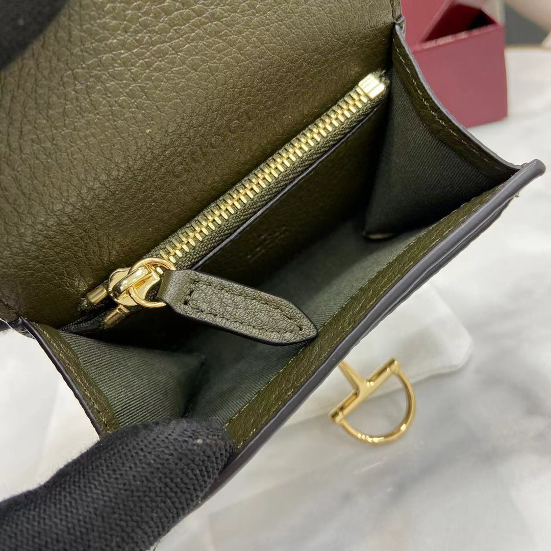 Gucci Softbit card case 828148 in Green leather