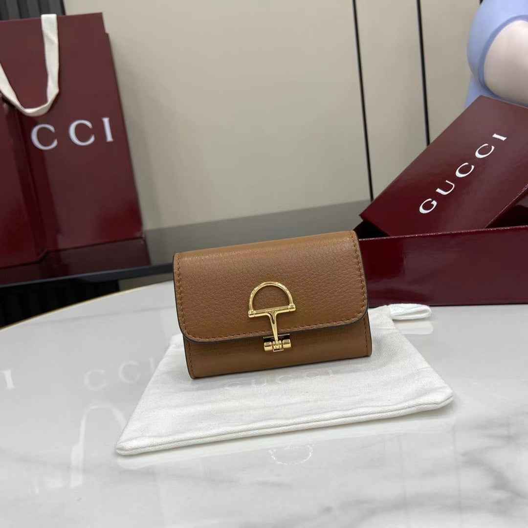Gucci Softbit card case 828148 in brown leather
