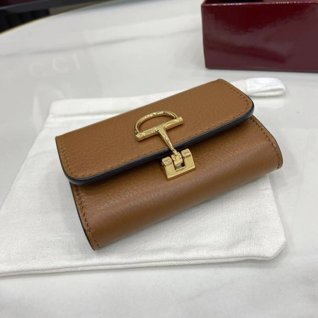 Gucci Softbit card case 828148 in brown leather