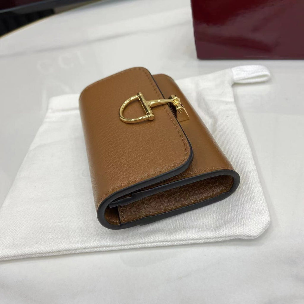 Gucci Softbit card case 828148 in brown leather