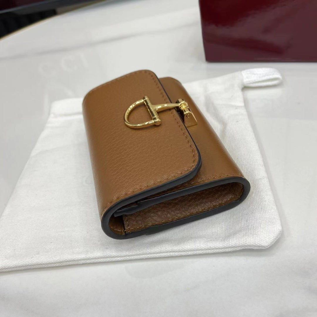 Gucci Softbit card case 828148 in brown leather