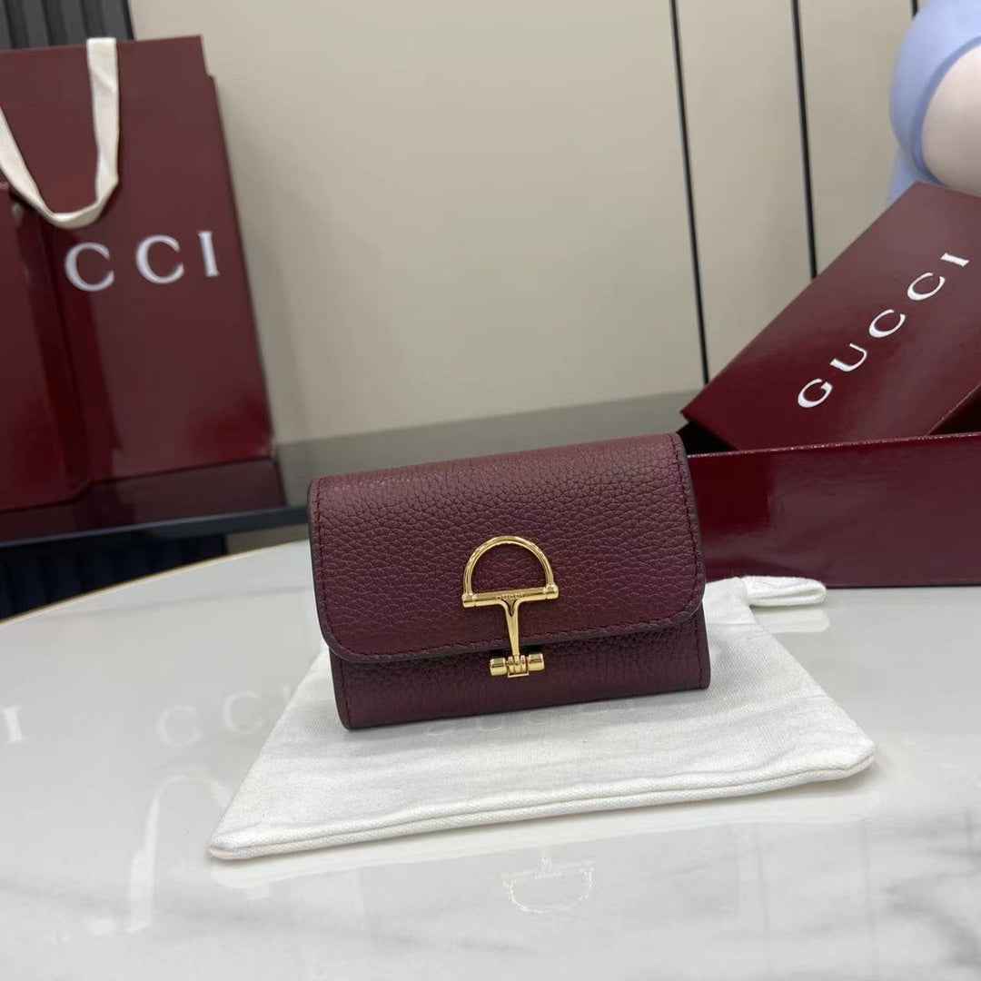 Gucci Softbit card case 828148 in Rosso Ancora red leather