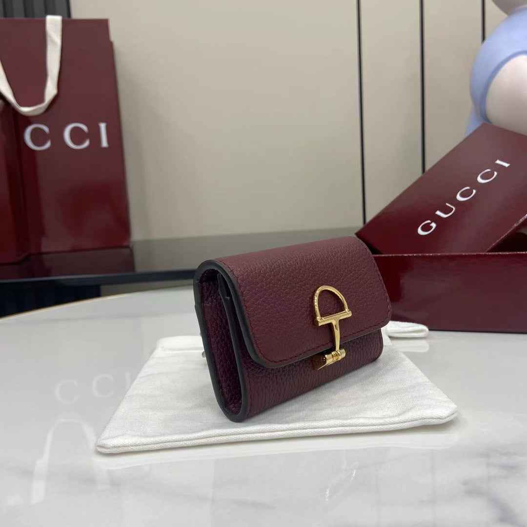 Gucci Softbit card case 828148 in Rosso Ancora red leather