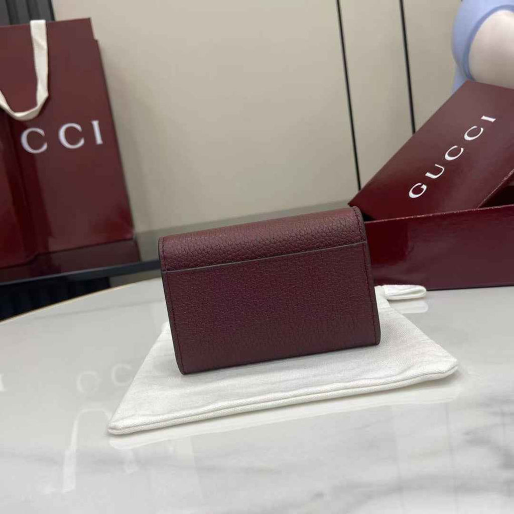 Gucci Softbit card case 828148 in Rosso Ancora red leather