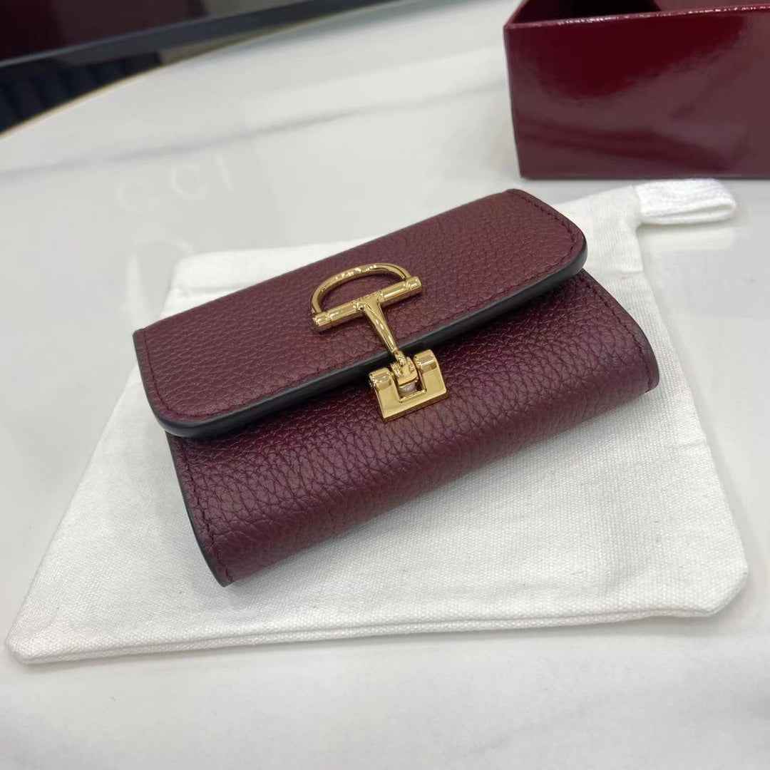 Gucci Softbit card case 828148 in Rosso Ancora red leather