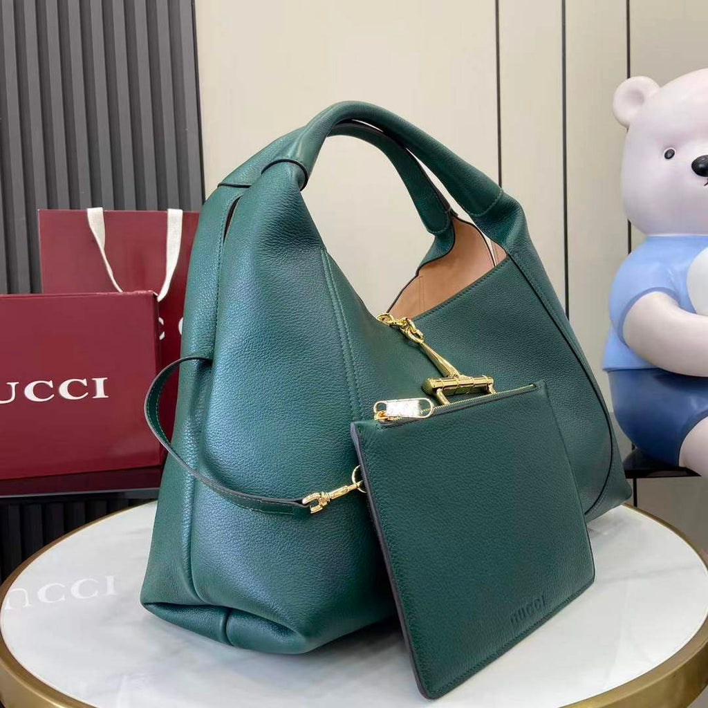 Gucci Softbit maxi shoulder bag, ‎837466 in blue green leather