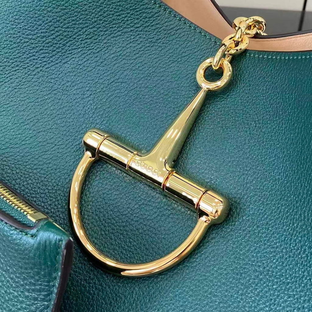 Gucci Softbit maxi shoulder bag, ‎837466 in blue green leather
