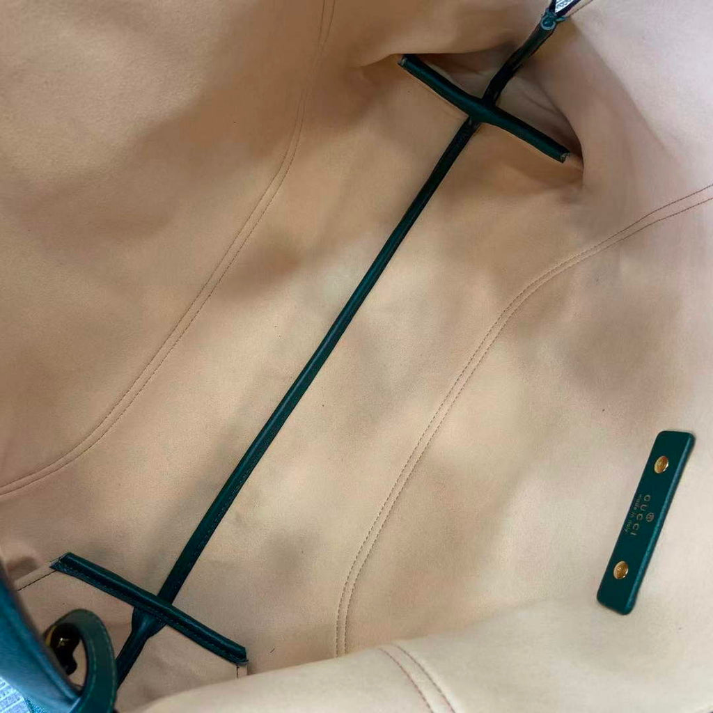 Gucci Softbit maxi shoulder bag, ‎837466 in blue green leather