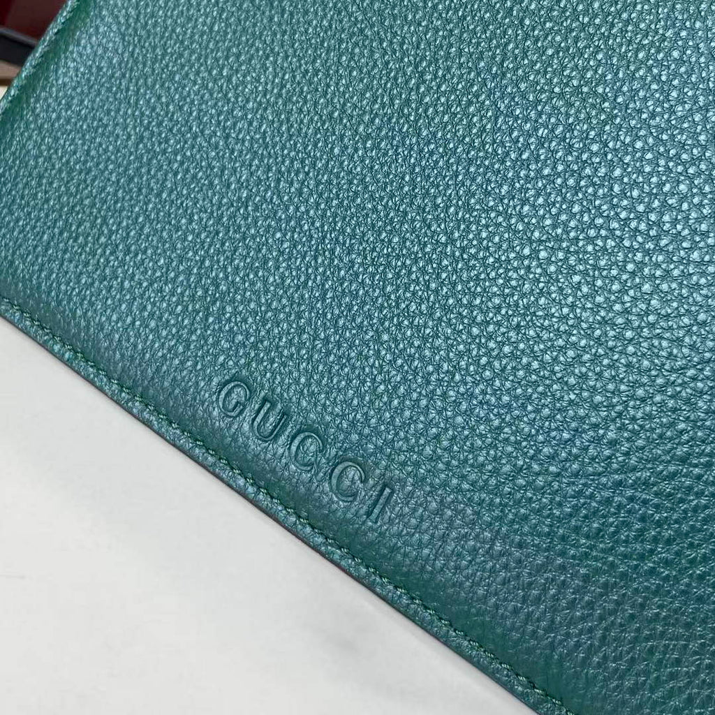 Gucci Softbit maxi shoulder bag, ‎837466 in blue green leather