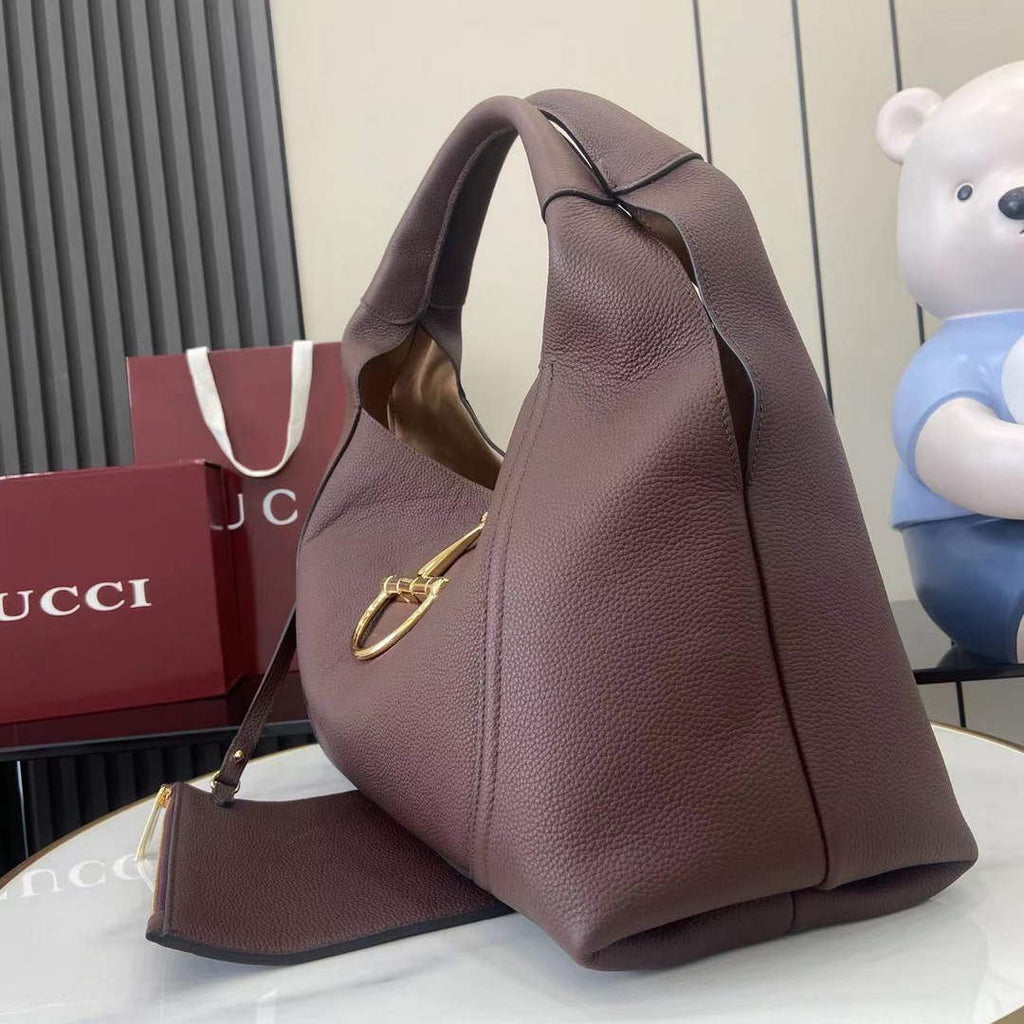 Gucci Softbit maxi shoulder bag, ‎837466 in dark brown leather