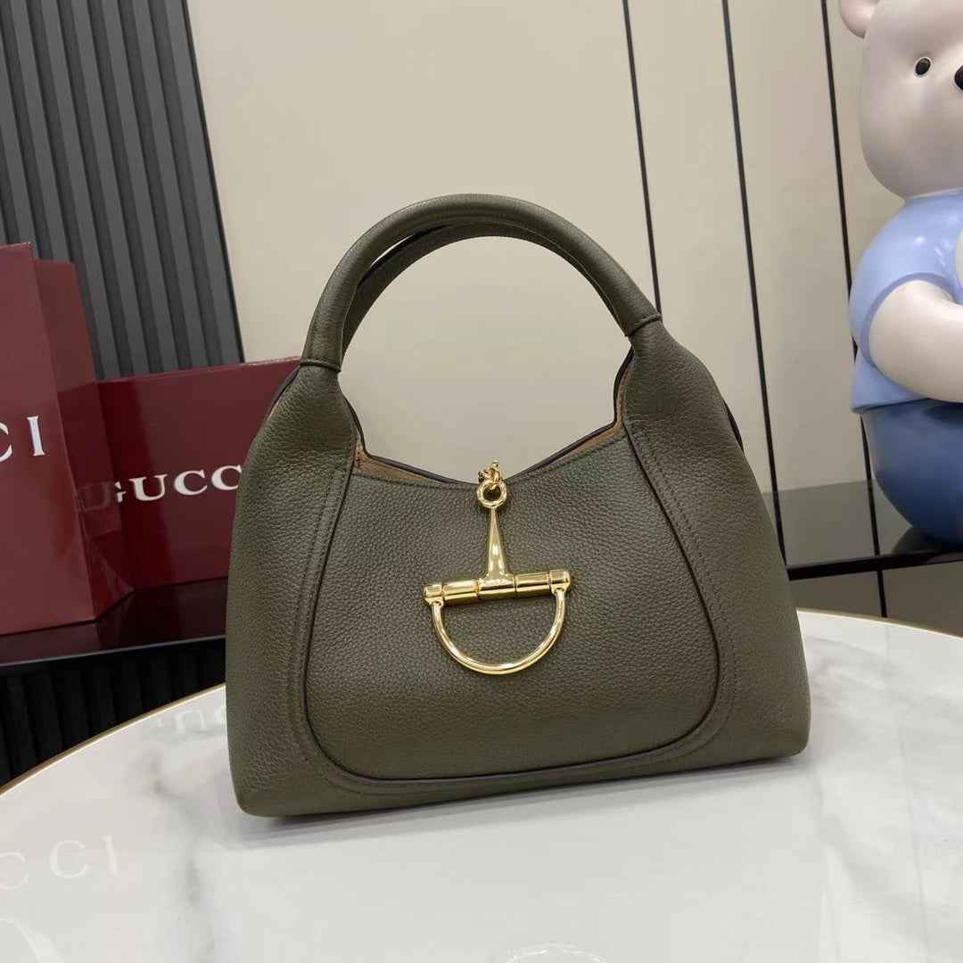 Gucci Softbit medium top handle bag, 837467 in green leather