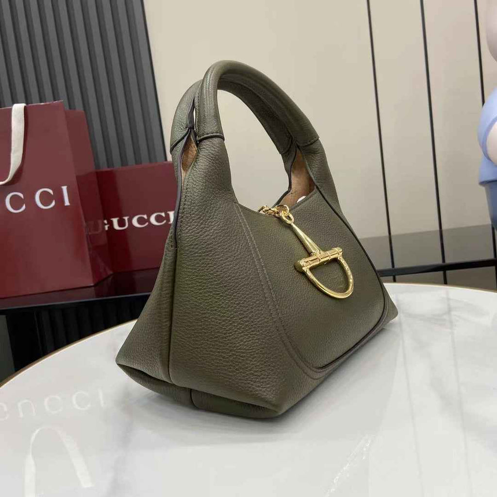 Gucci Softbit medium top handle bag, 837467 in green leather