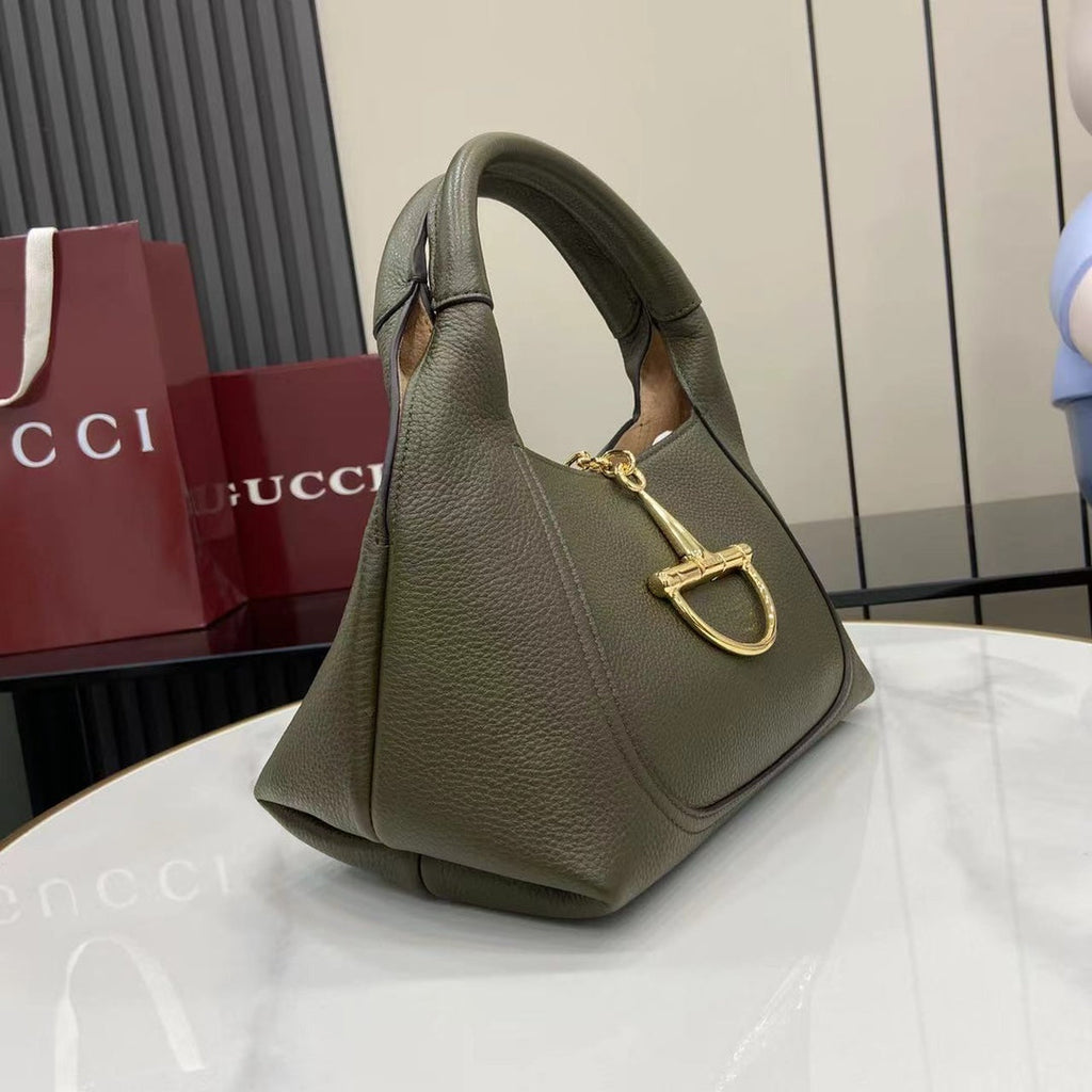 Gucci Softbit medium top handle bag, 837467 in green leather