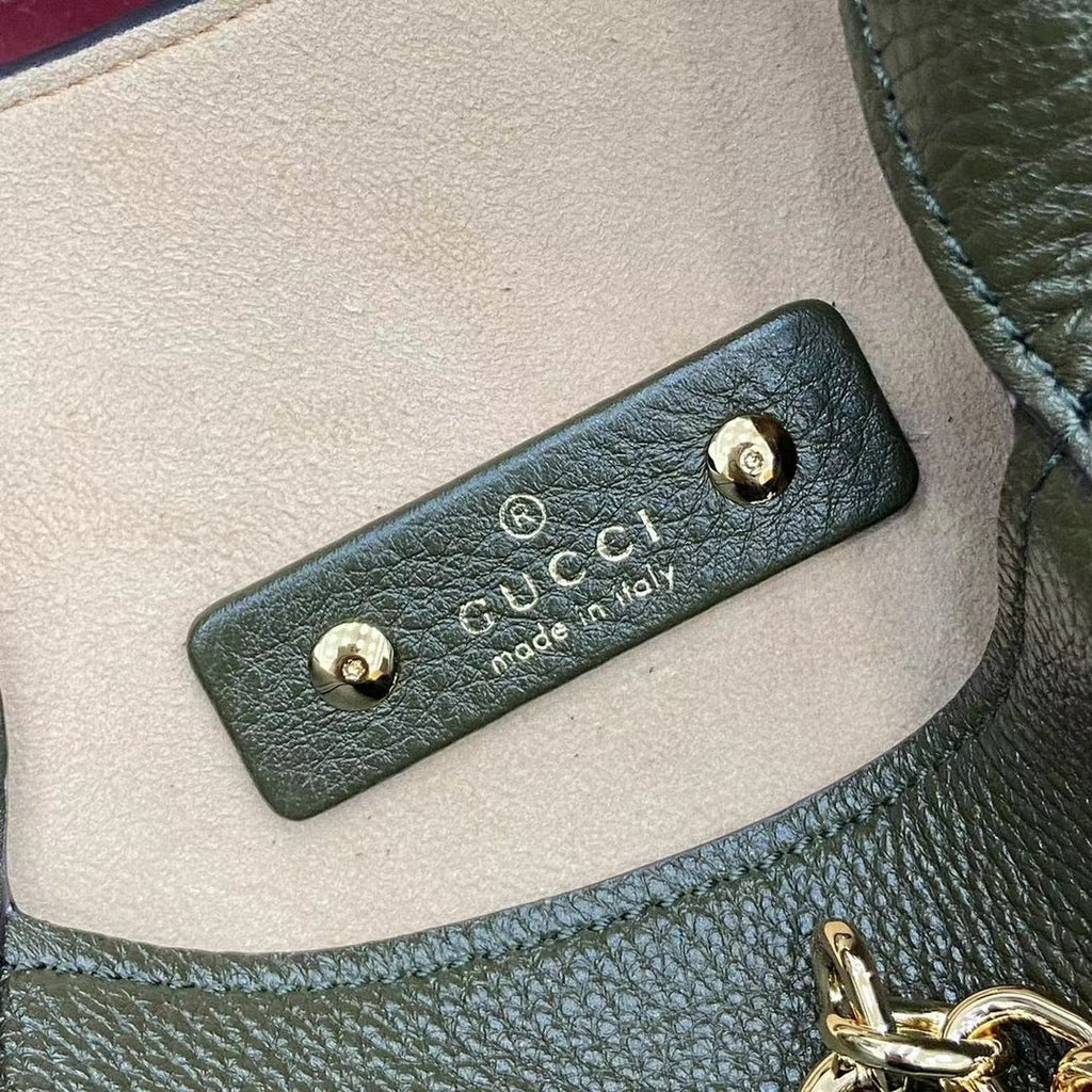 Gucci Softbit medium top handle bag, 837467 in green leather