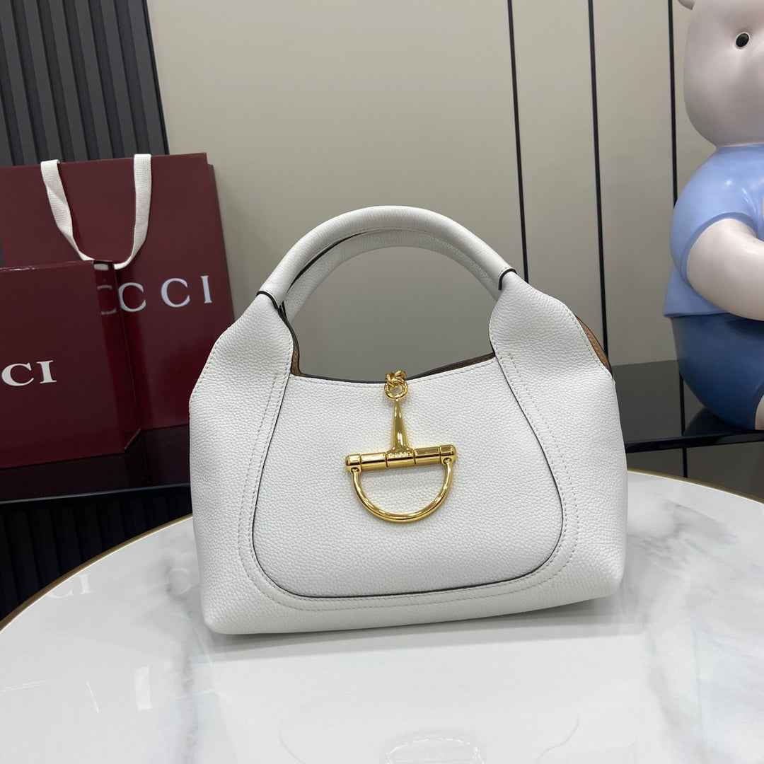 Gucci Softbit medium top handle bag, 837467 in white leather