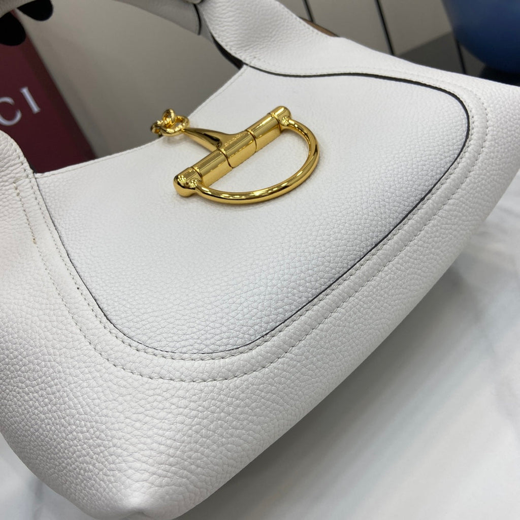 Gucci Softbit medium top handle bag, 837467 in white leather